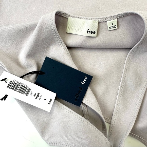 Aritzia Leila bodysuit NEW Small lilac fog thong style scoop neck fitted Wilfred - Picture 6 of 7